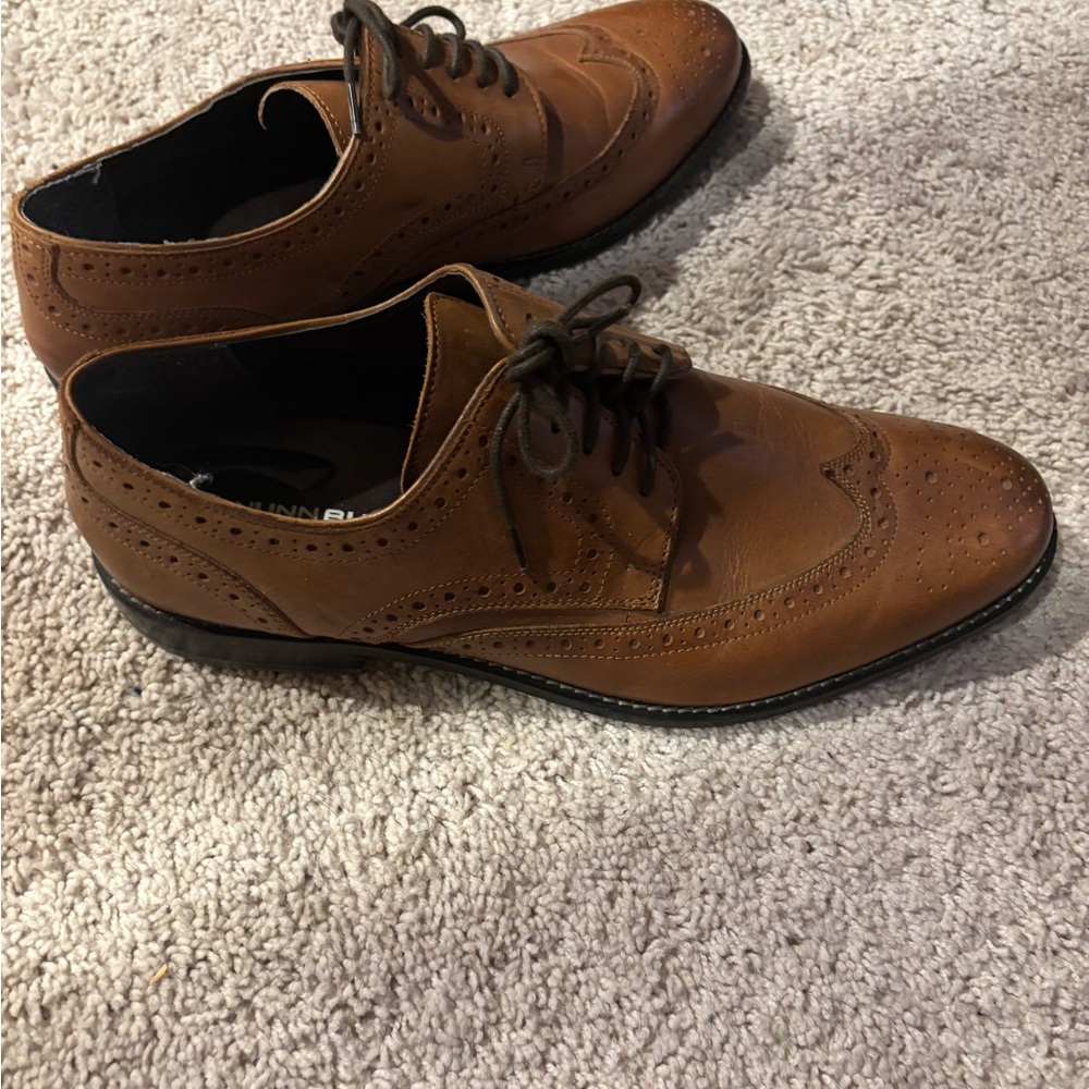 Nunn Bush Brown Oxford Shoes with Brogue Detailing - Picture 2 of 3